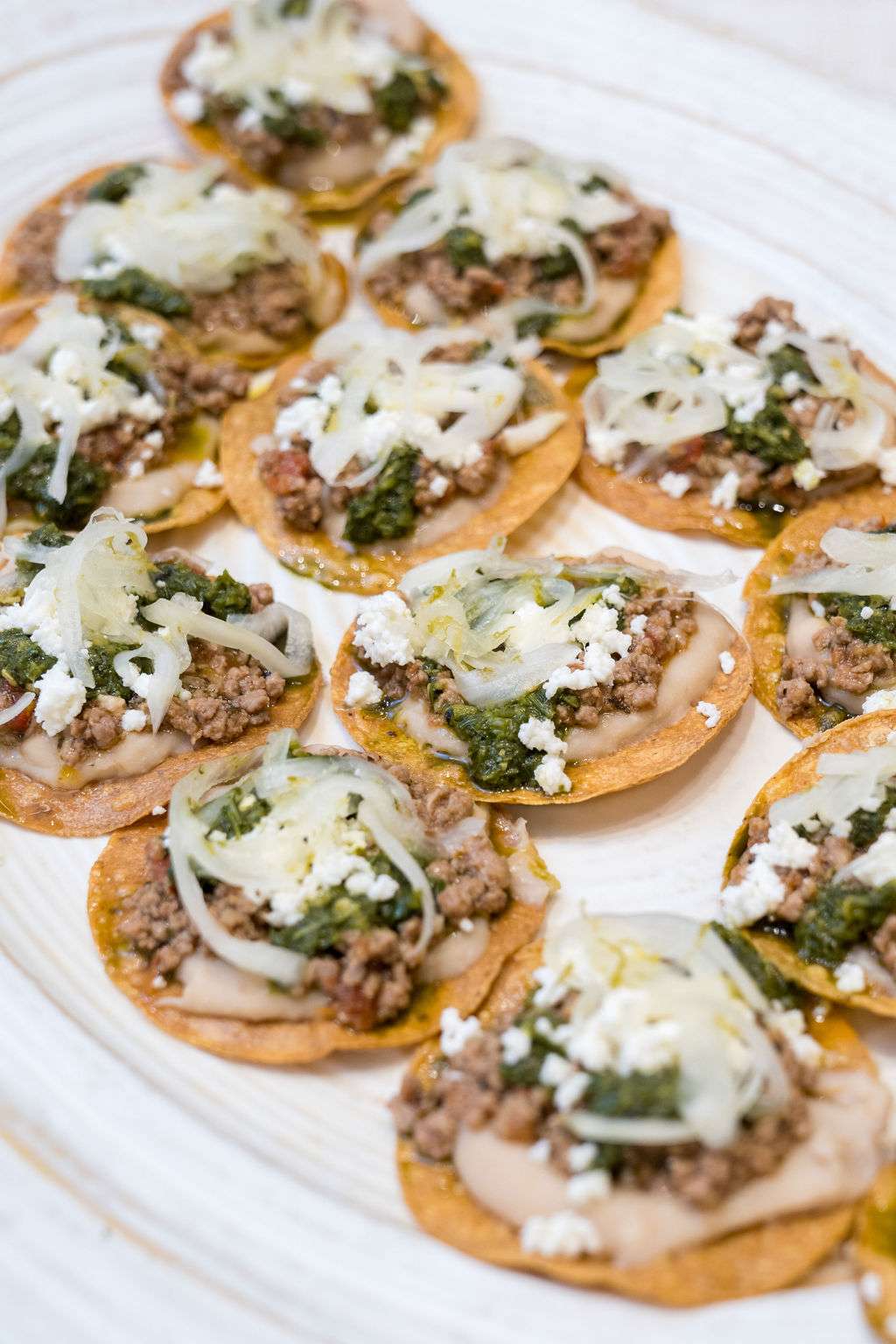 American Lamb Tostadas assembled on plate