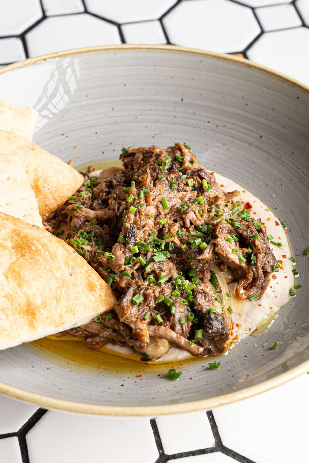 Plated Braised American Leg of Lamb