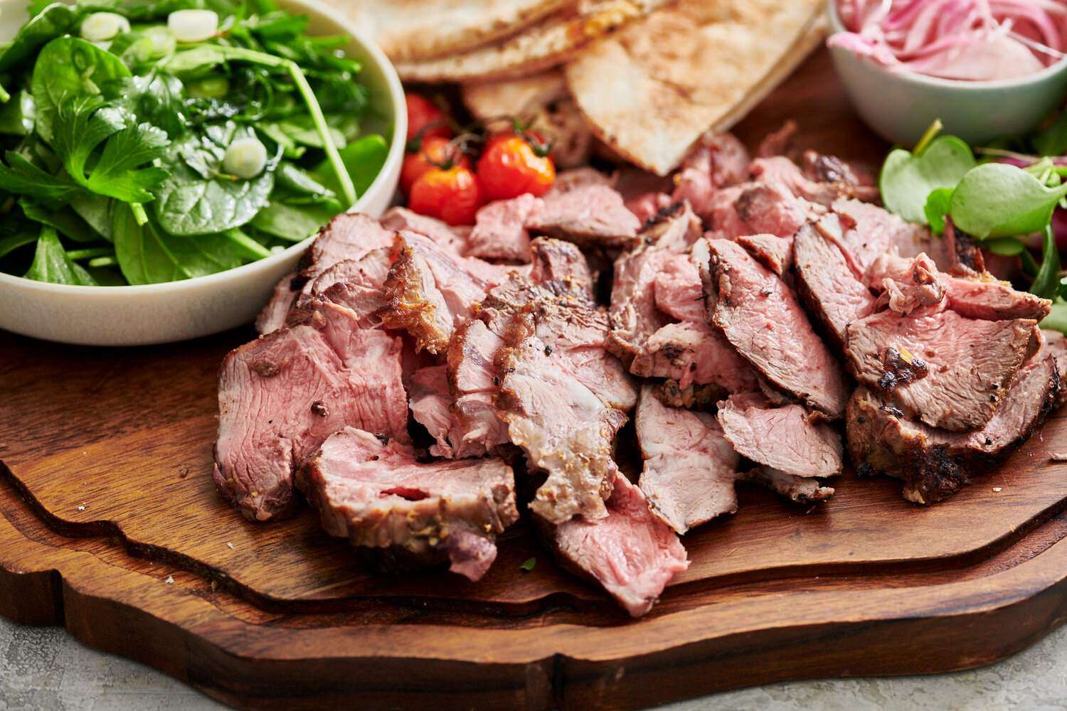 Sliced Lamb on serving board