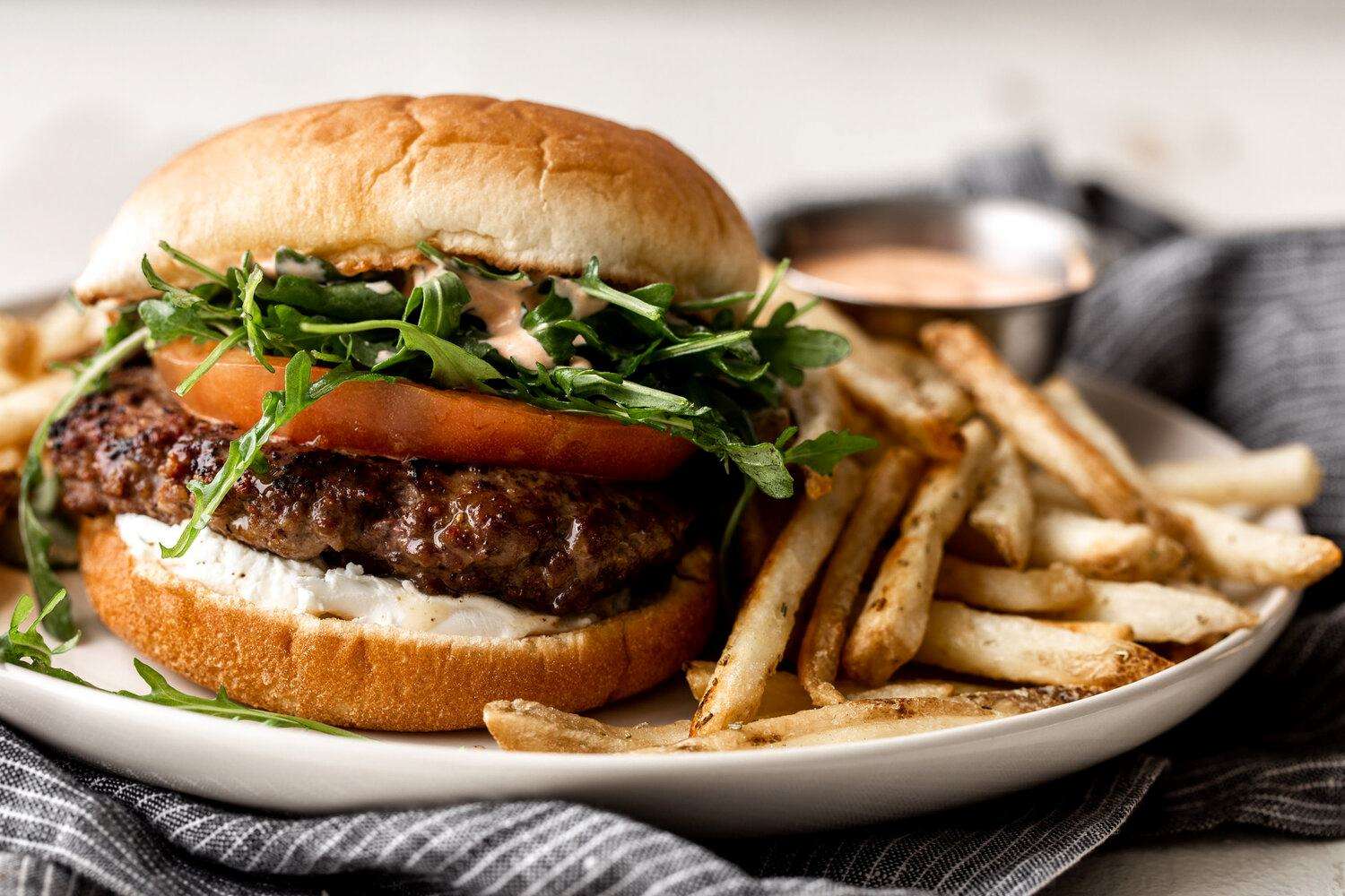 Lamb Burger with Fries
