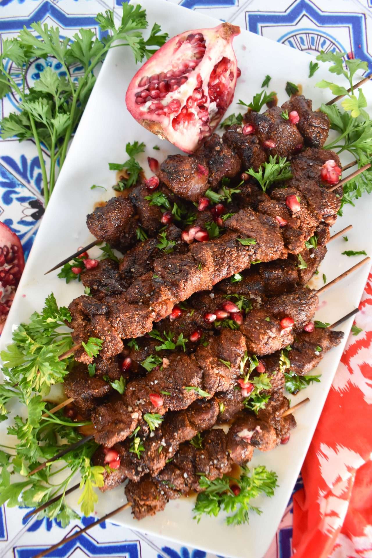lamb loin chops with cucumber mint salad and sweet and smoky tahini