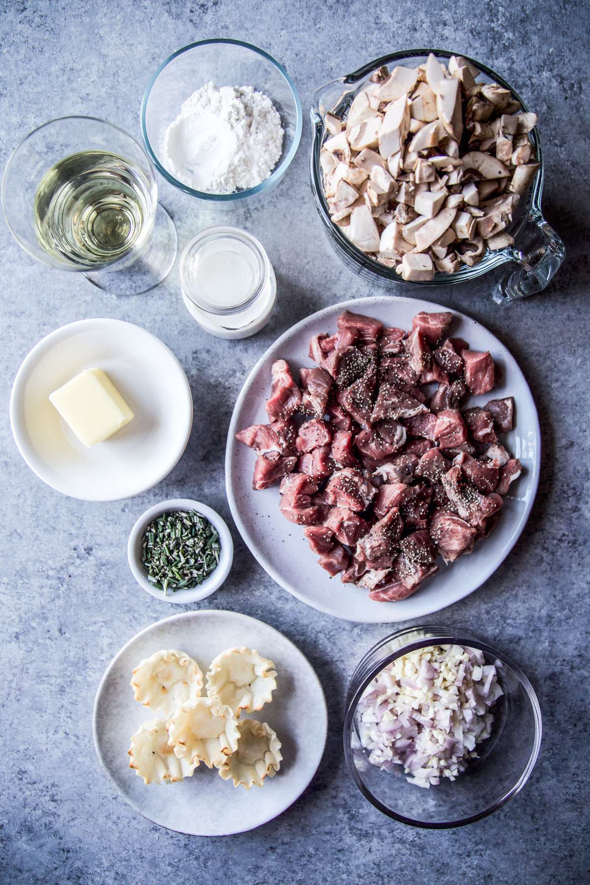 ingredients for mini lamb wellingtons