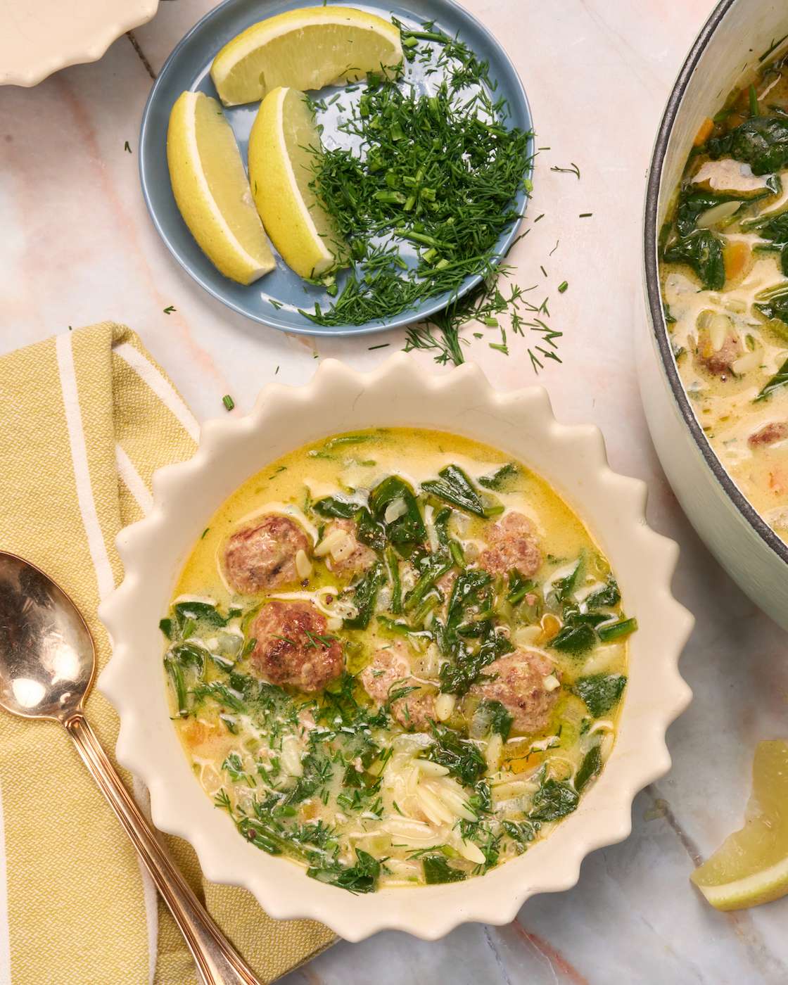 sunny american lamb meatball soup