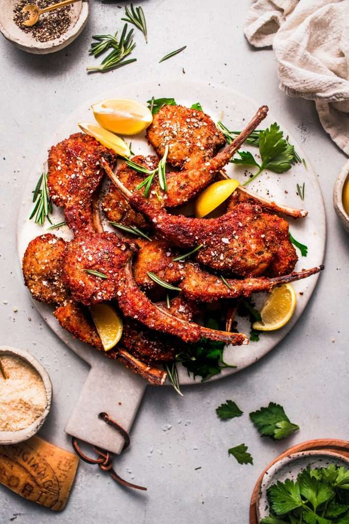 american lamb chops with parmesan crust