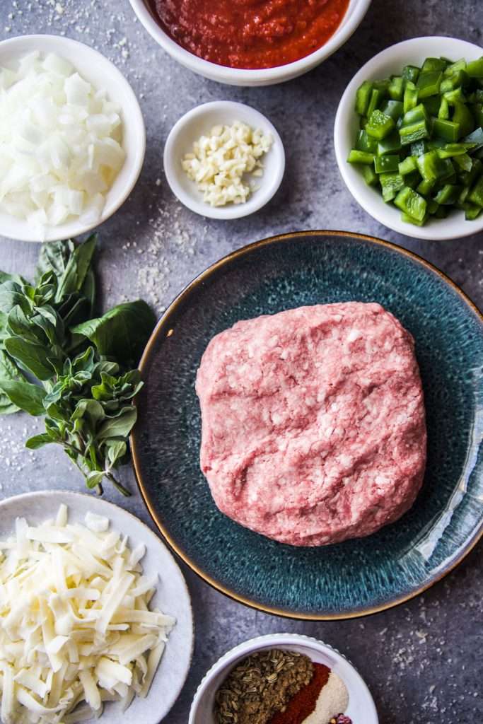 ingredients for american lamb stromboli