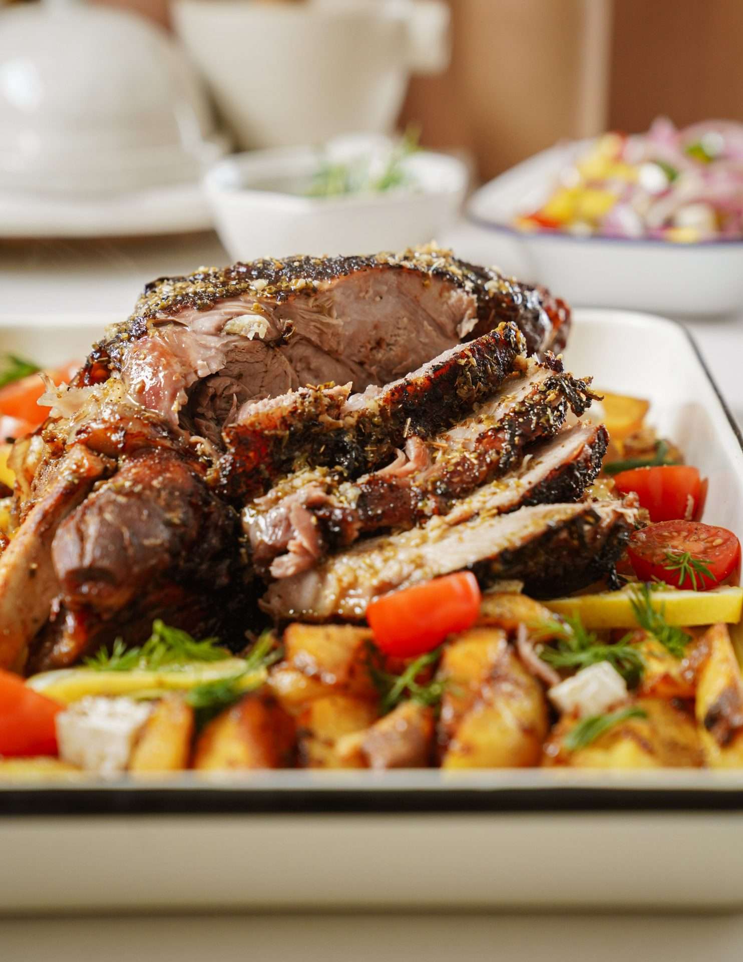 roasted leg of lamb
