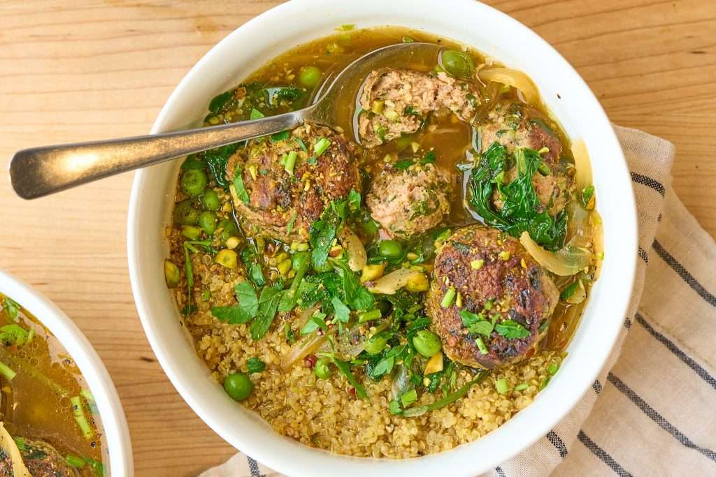 lamb meatballs with lemon broth
