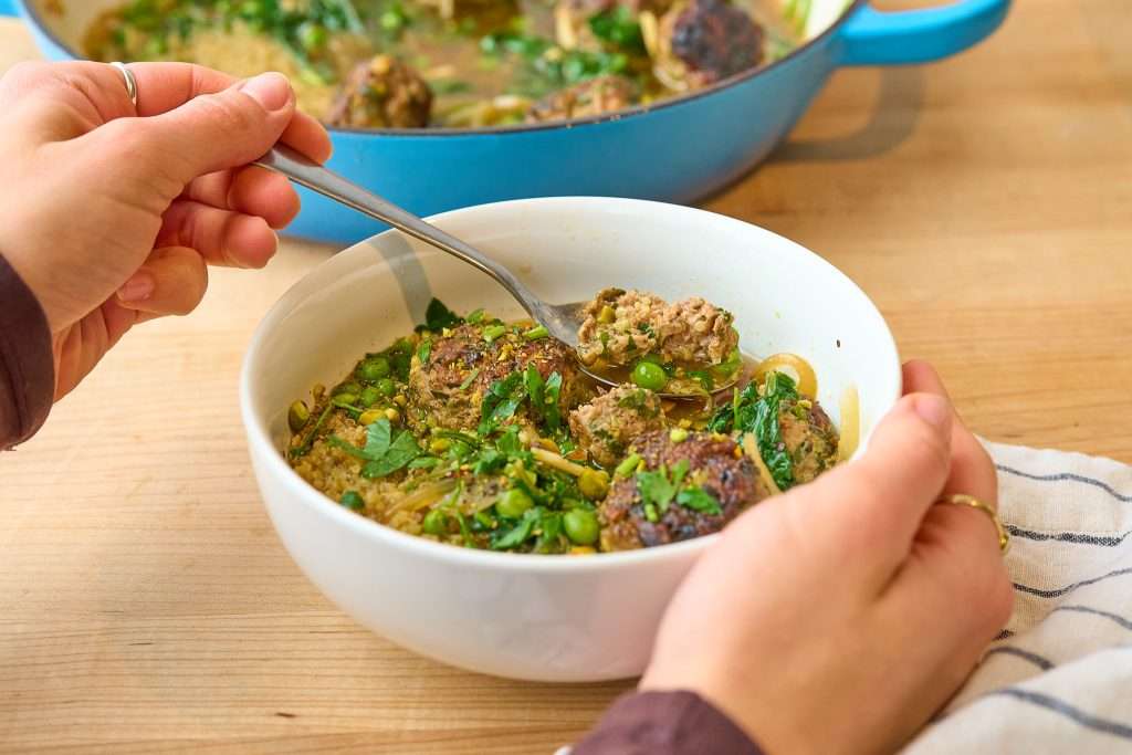 lamb meatballs with lemon broth