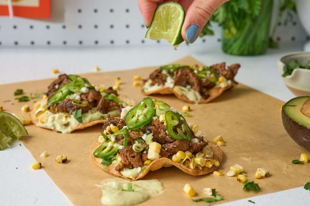 lamb corn tostada