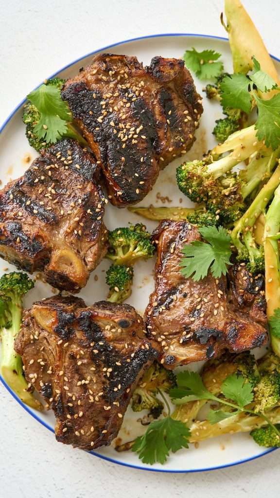 grilled American lamb chops