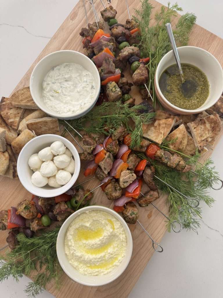 american lamb skewer board