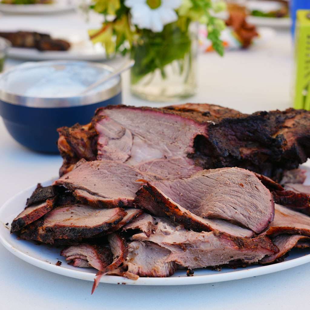 Maciek Lamb and Flame Outdoor Adventurer party Smoked Leg of Lamb