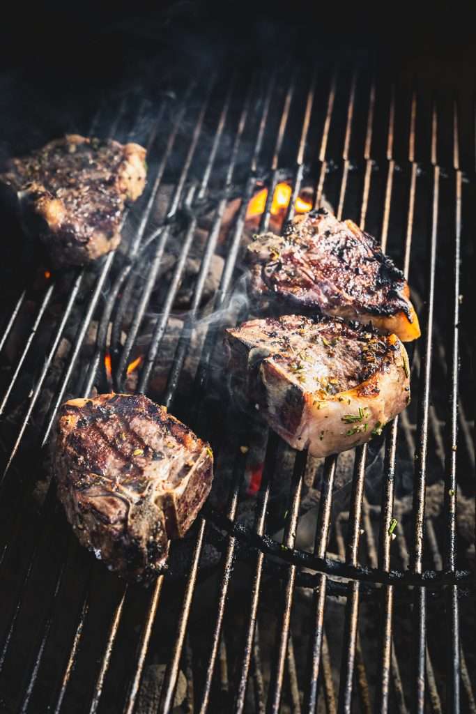 grilled american lamb loin chops