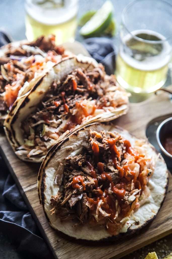 korean american lamb shoulder tacos