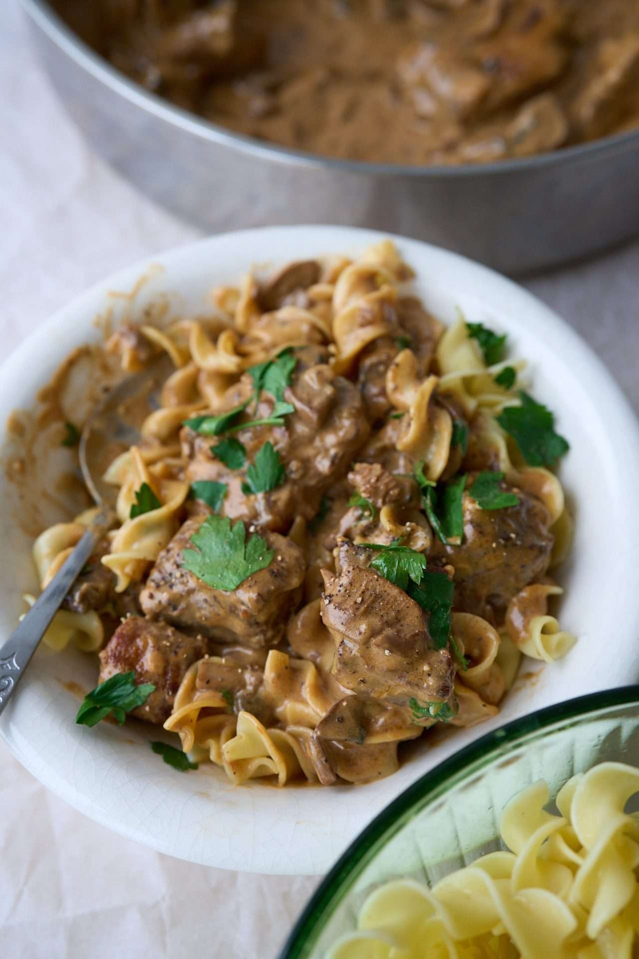 creamy lamb stroganoff