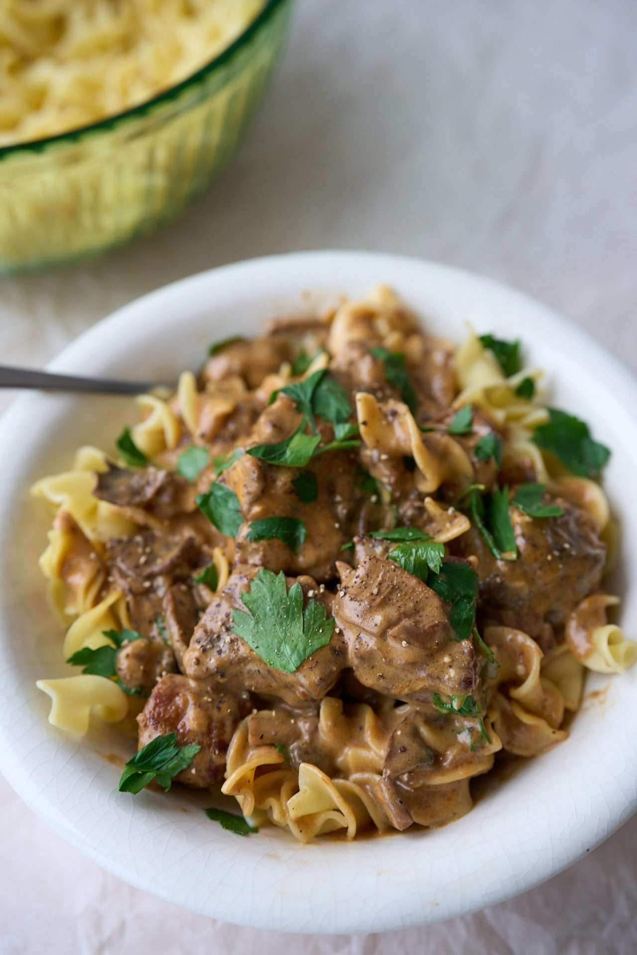 creamy lamb stroganoff