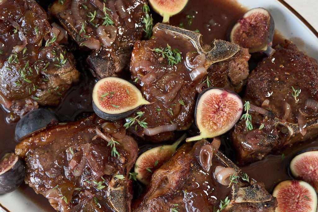 american lamb and fig loin chops