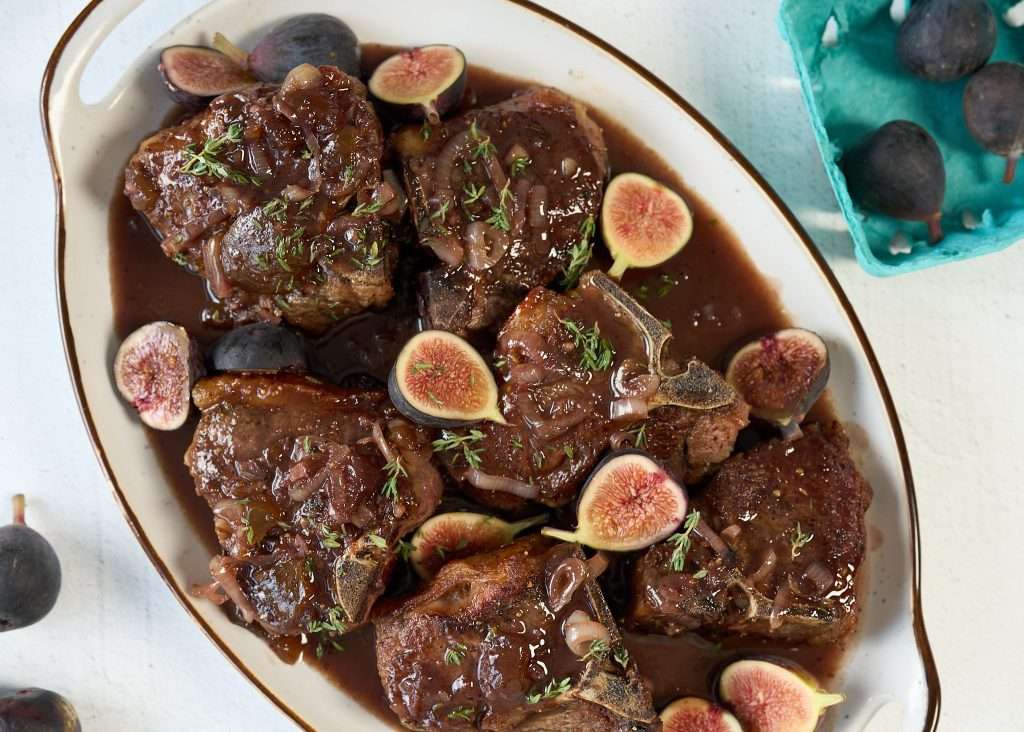 american lamb and fig loin chops