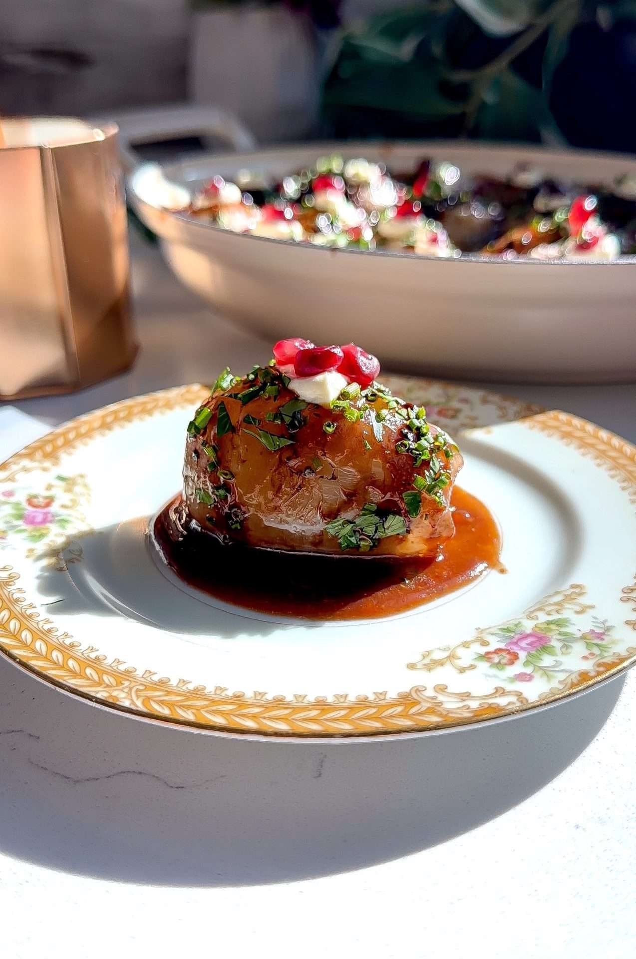 lamb and red wine stuffed onions