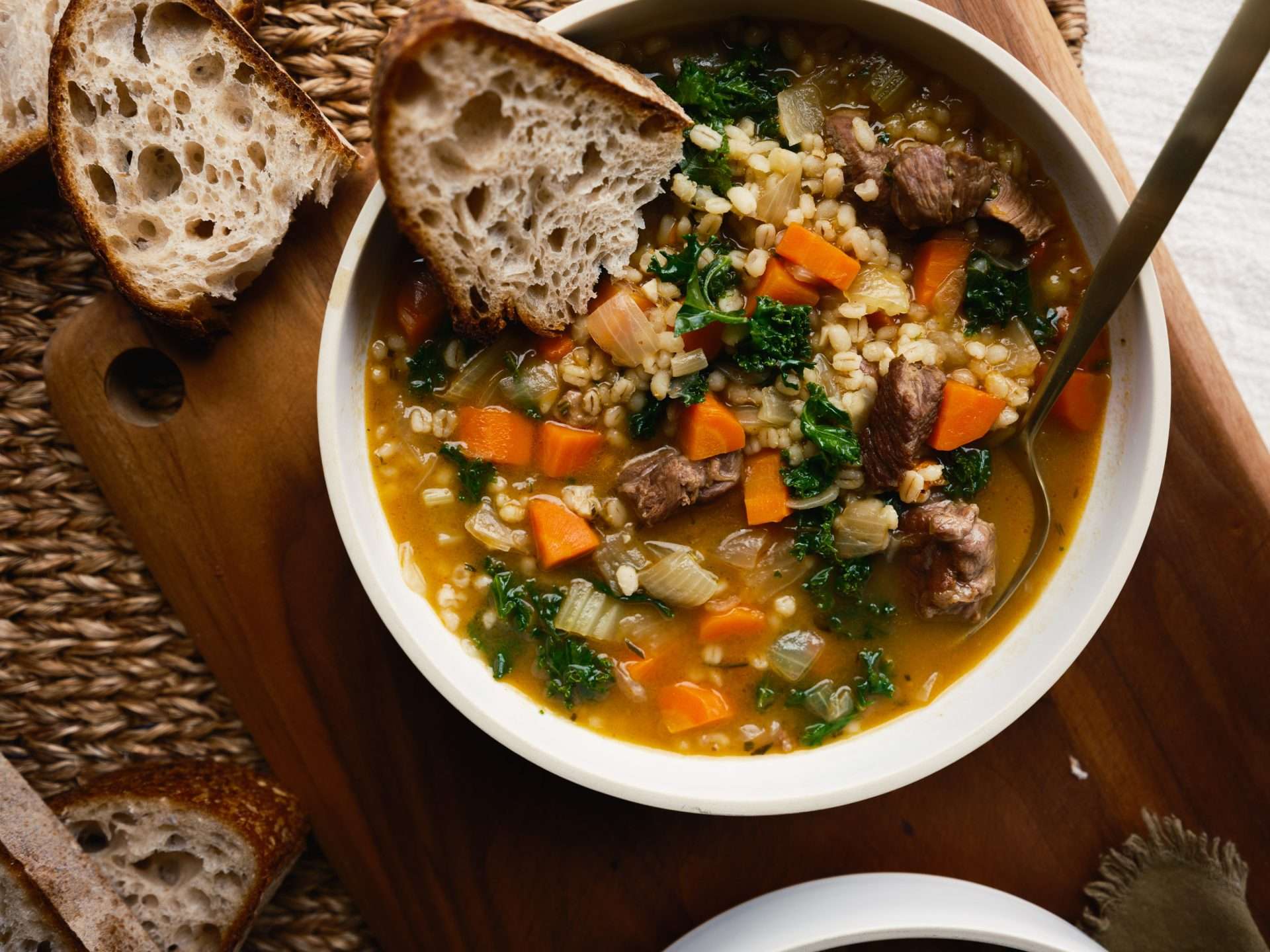 american lamb and hearty barley soup